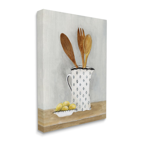 Stupell Industries Lemons And Utensils Kitchen Painting On Canvas Painting Wayfair